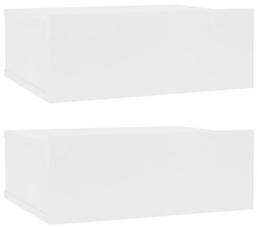 vidaXL Nachtkastjes zwevend 2 st 40x30x15 cm spaanplaat wit