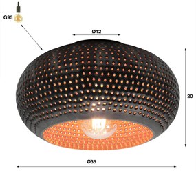 Ronde Plafondlamp Met Gaatjes 35 Cm