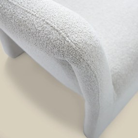 Gebogen Fauteuil Creme Stof