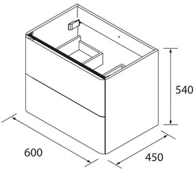 Muebles Unique badmeubel 60cm antraciet mat met witte grepen