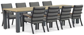 Tuinset 8 personen 300 cm Aluminium/teak Grijs Osmen Midura/Riviera