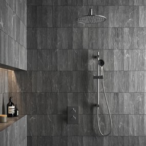 Saniclear Exclusive inbouw regendouche 20cm met wandarm, 3 standen handdouche en glijstang RVS