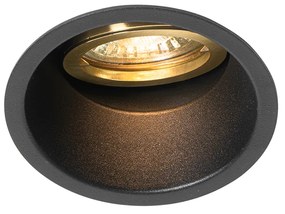 Set van 6 Moderne inbouwspot zwart met goud draai- en kantelbaar - Alloy GU10 Binnenverlichting Lamp