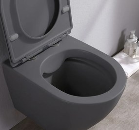 Saniclear Itsie mat antraciete toiletpot randloos met softclose zitting