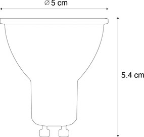 Set van 5 GU10 50mm LED lampen helder 7.5W 800 lm 3000K