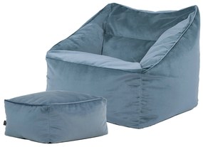Natalia Velvet Armchair Bean Bag + Footstool