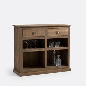 Bar met 2 lades, massief grenen en MDF, Lunja