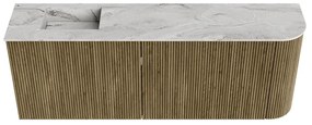 Mondiaz Joya DLux 110cm toiletmeubel ronding rechts dusk met wastafel faye links 1 kraangat glace