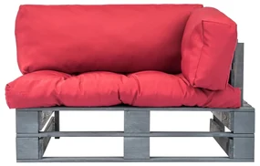 vidaXL Tuinbank met rode kussens pallet grenenhout