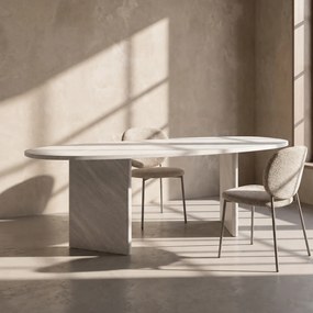 Organische Eettafel Groot Wit - 220 X 100cm.