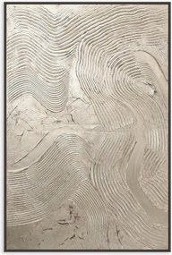 Handbeschilderde ingelijste canvasdoek Metallic Silver