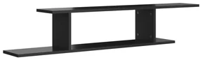 vidaXL Tv-wandschap 125x18x23 cm spaanplaat hoogglans zwart