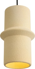 Retro hanglamp beige met zwart 3-lichts - Monti