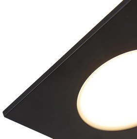 Buitenlamp Set van 6 inbouwspots zwart incl. LED 3-staps dimbaar IP65 - Simply Modern IP65 Buitenverlichting vierkant Lamp