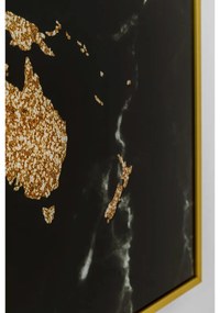 Kare Design World Map Schilderij Wereldkaart Goud