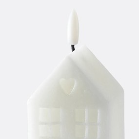 LED kaars, huisje, in wax H14,8 cm, Caspar