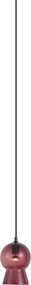 Retro hanglamp zwart met paars glas voor railsysteem 1-fase - Iconic Bell