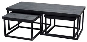 Zwarte Salontafelset Hout - 120 X 55cm.