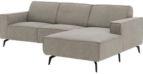 Goossens Hoekbank Hercules grijs, microvezel, 2-zits, modern design met chaise longue rechts