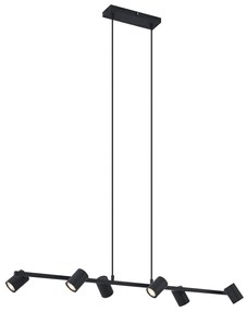 Moderne hanglamp zwart 6-lichts - Jeana Straight