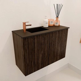 Mondiaz Joya 60cm toiletmeubel walnut met wastafel faye links 1 kraangat urban