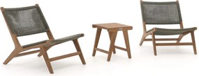 Bistro- en balkonset Bellagio  | 2 personen | Tuinset teakhout | 3-delig | Kees Smit Tuinmeubelen