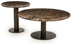 Lage Salontafel Rond Marmer - 75 X 75cm.