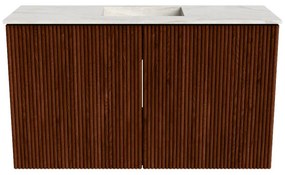 Mondiaz Joya DLux 70cm toiletmeubel ruby met wastafel faye midden zonder kraangat ostra