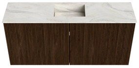 Mondiaz Joya DLux 90cm toiletmeubel walnut met wastafel faye midden 1 kraangat ostra