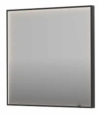 INK SP19 spiegel - 80x4x80cm rechthoek in stalen kader incl dir LED - verwarming - color changing - dimbaar en schakelaar - geborsteld metal black 8409134