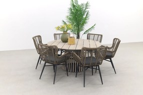 Jasmine Naturel/GI Trinxa 6-persoons ronde dining tuinset Ø148 cm.