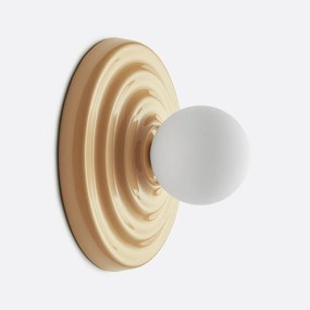 Wand- of plafondlamp, keramiek en opaline glas, diameter 24,5 cm, HOLI