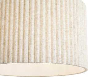 Japandi hanglamp beige met linnen kap 50cm - Fedde