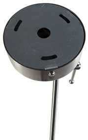 Hanglamp staal met plisse kap crème 35 cm - Blitz