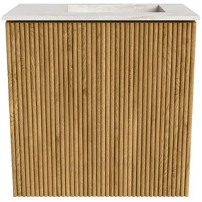 Mondiaz Joya DLux 40cm toiletmeubel oak met wastafel faye rechts zonder kraangat ostra