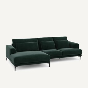 XL hoekbank links in fluweel, MARSILE