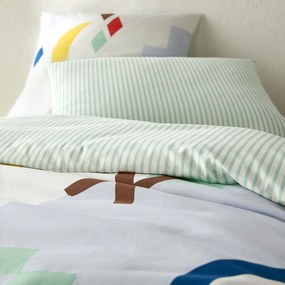 Bedset 50% recycled katoen, vierkante kussensloop, Olias