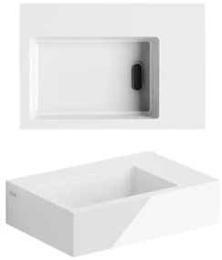 Clou Flush 2 fontein 36x9x24.5cm voorbewerkt kraangat mineraalsteen Wit CL/03.08021