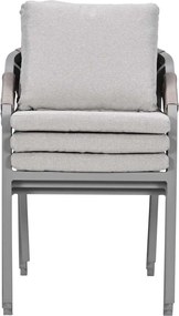 Garden Impressions Milou tuinstoel stapelbaar taupe - 4 stuks