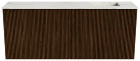 Mondiaz Joya DLux 100cm toiletmeubel walnut met wastafel faye rechts 1 kraangat ostra