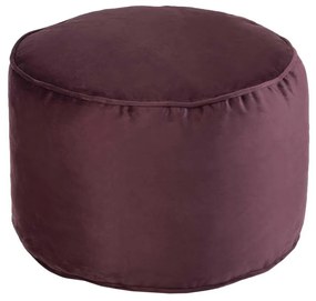 Velvet Poef - Aubergine