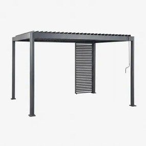 Bioclimatische Aluminiumpergola Met Lamellen En Druvia-paneel Grijs – Grafiet & Pergola Van 3x4x2,6 M Met 1 Paneel Van 92,5 Cm - Sklum
