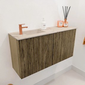 Mondiaz Joya DLux 80cm toiletmeubel dusk met wastafel faye links 1 kraangat frappe