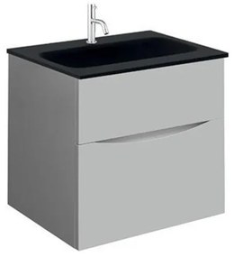 Crosswater Glide II Badmeubelset - 50x45x52cm - 2 lades - greeploos -wastafel zwart - kraangat - storm grey SW487199 sw670220