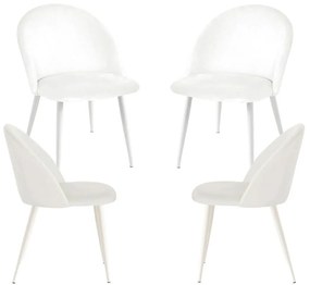 Pack 4 Biae krzesa vintage tkanina