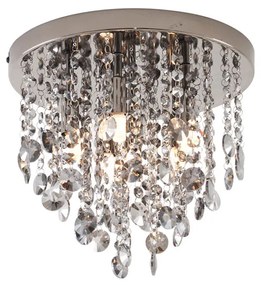 Klassieke plafondlamp zwart met smoke glas - Medusa