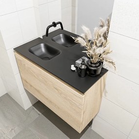 Mondiaz Olan 80cm toiletmeubel washed oak met wastafel urban links geen kraangat