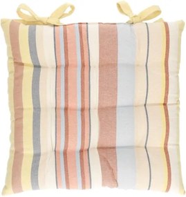 Stoelkussen, GOTS bio-katoen, zomerstreep, 40 x 40 cm