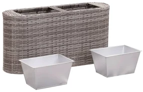 vidaXL Plantenbak verhoogd 80x25x40 cm poly rattan grijs