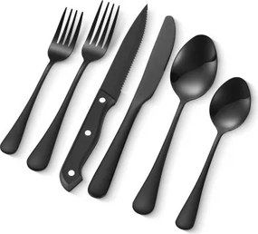 VEVOR 48-delige bestekset van roestvrij staal voor levensmiddelen, spiegelgepolijst servies, vaatwasserbestendig servies, servies voor 8 personen, inclusief mes, vork en lepel